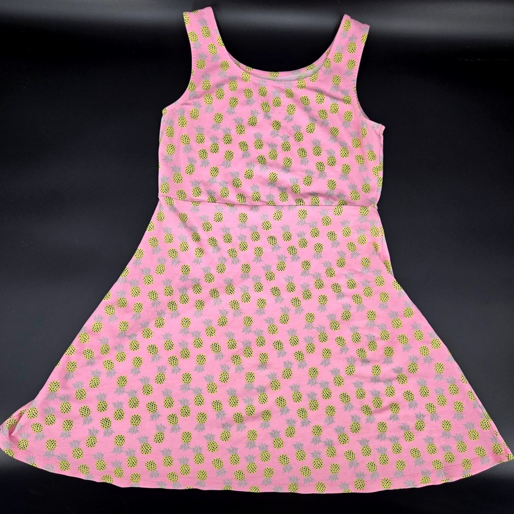 Simply‎ Styled Girls 10/12 Pink Pineapple Sleeveless Fit & Flare Dress Summer